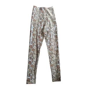 New Commando Faux Leather Animal Leggings High Rise Cocoa Python Size Medium